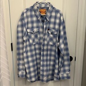 DIXXON White and Blue Flannel Men's Shirt
